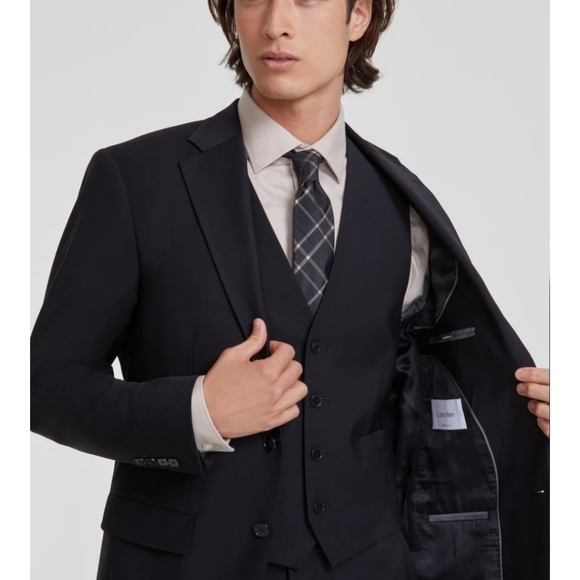 Calvin Klein Mens Slim fit Suit Jacket Blazer. Black - Picture 2 of 11